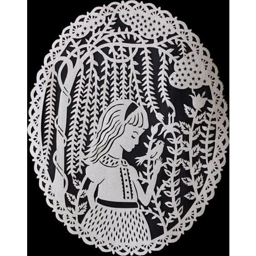 20piece Girl Paper Cut Iron On Patches PU Applique Scrapbooking Stickers Sewing Accessories for Craft Design Clothing Bags TH94