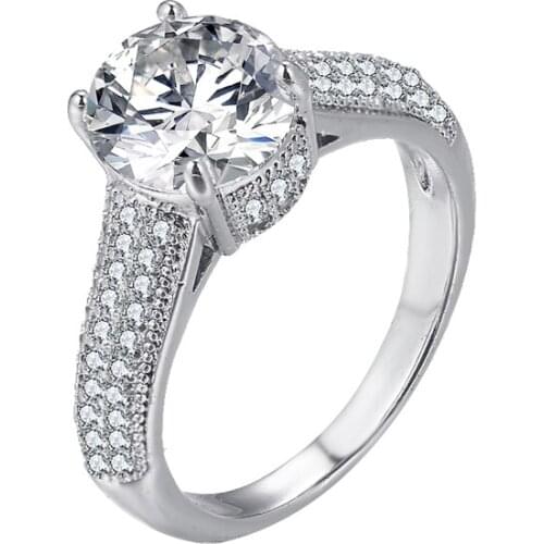 Bettyue Fashion Jewelry Classic White Color Ring With Four Claws Zirconia For Female Simplicity Style Jewlry Party Ornament