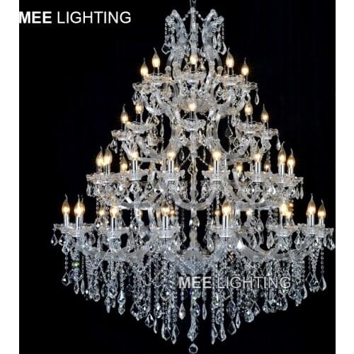 Large Maria Theresa Chandelier 49 Lights Luxurious Clear Crystal Hanging drop lamp de cristal lamparas for Hotel Project Foyer
