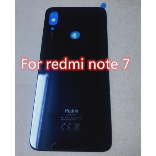 100% Original For Xiaomi Redmi note 7 Glass Battery Back Cover with CE logo Panel Rear Door Housing Case with adhesive for note7