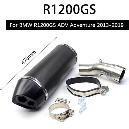For BMW R1200GS ADV Adventure 2013-2019 Exhaust Pipe Slip On 51 mm Motorcycle Exhaust Tips Mid Link Elbow Tail Escape No Muffler
