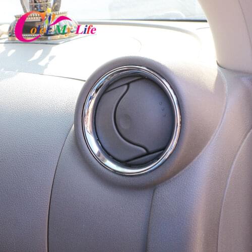 For Nissan Versa Almera Latio 2012 2013 2014 2015 2016 2017 Chrome A/C Air Vent Ring Cover Trim Car Styling Sticker Accessory