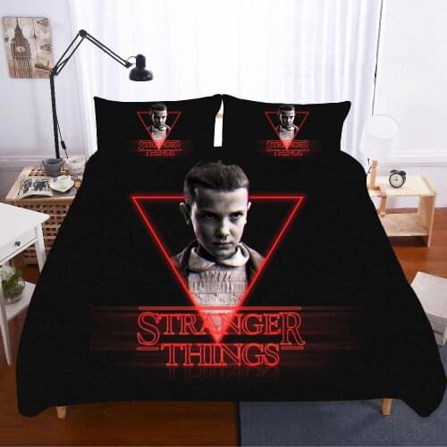 Home Textiles Bed Linen Stranger Things Ropa De Cama Kid Sabanas King Size Bedding Set Nevresim Takimlari Cat Bed Linen Poplin