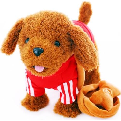 12 Colors Electronic Pets Sound Control Robot Dogs Bark Stand Walking Talking Dog Electronic Teddy Dog Toys For Kids Poodle Doll