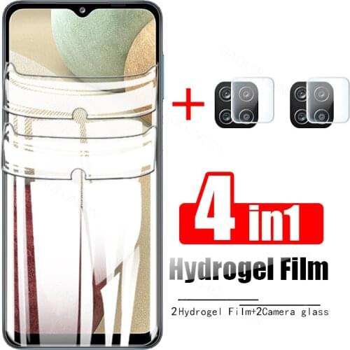 4 in 1 Hydrogel Film On For Samsung Galaxy A12 Screen Protector Samsun A12 A 12 6.5'' Camera Lens Protective Film Not Glass