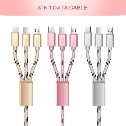3IN1 Data Lines Fast Charge Three-in-one Data Line TYPE-C Data Line for Apple Huawei 3A Data Line