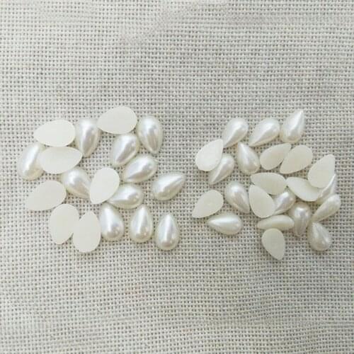 Water drop Cabochon cameo bezel FlatBack imitation Pearls Beads mobile Case bridal shoes handbag Glue on hair bowknot choker diy