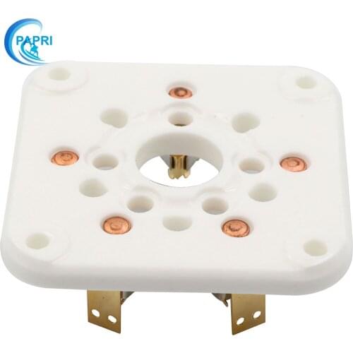 PAPRI 1PCS Ceramic 5Pin U5G Gold Tube Socket Valve Base Amplifier Part 4-400A 4-125 3-500Z 4-400