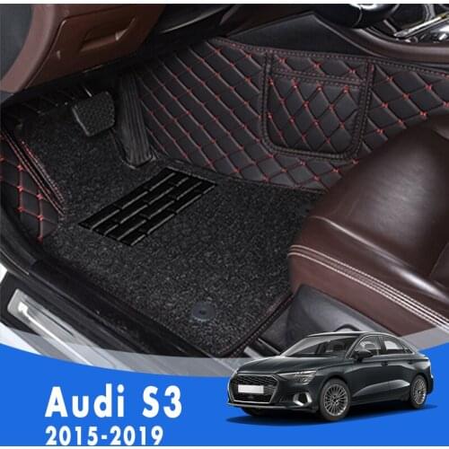 LHD Luxury Double layer Wire loop Carpets Car Floor Mats For Audi S3 2019 2018 2017 2016 2015 Accessories Interior Cover Tapis