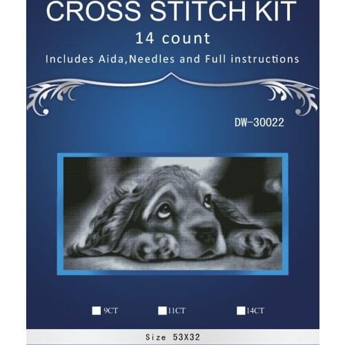 4CT 55*34cm Lazy dog Similar DMC threads DIY Handmade Counted Cross Stitch Needlework Set Embroidery Kit Home Decoration