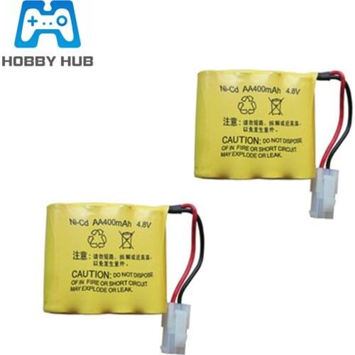 4.8V 400mAh AA 4 in 1 Ni-Cd battery set For Huanqi 508 550 611 605 RC Car tank Spare Parts 4.8v NICD Battery Pack 2pcs