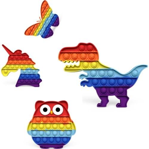 Desktop Fun Animal Series Animal Theme Push Bubble Silicone Toys Children Adult Pressure Relief Finger Squeeze Board Game