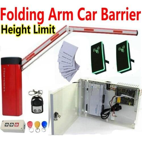 Height Limit Car Parking Barrier gate Folding arm gate Main Arm+Subordinate Arm RFID Card reader Network access controller panel