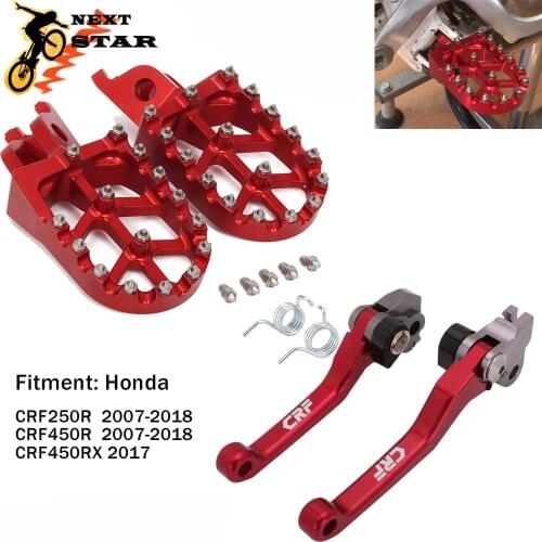 CNC Motorcycle Foot Rest Footrest footpegs Pegs Pedal Brake Clutch Lever For HONDA CRF250R CRF450R 2007-2018 CRF450RX 2017