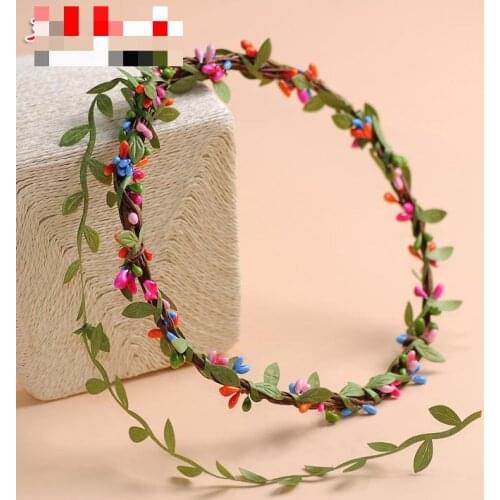 Bride Headband Flower Boho Lady Girl Floral Flower Festival Wedding Garland Forehead Hair Bridemaid Head Band