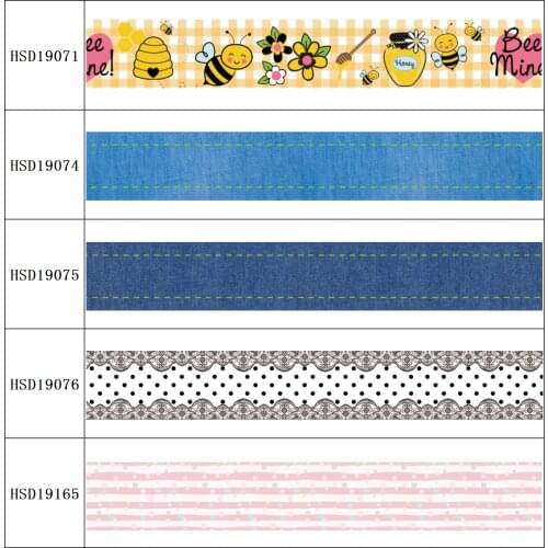 22MM 25MM 38MM 50MM 75mm Printed Pattern on Grosgrain Ribbon for diy ribbon