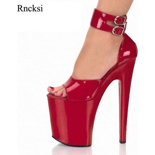 Rncksi Women Sexy Dance Sandal Shoes 20CM Ultr High Heel Platforms Fashion Pole Model Sandals Party Wedding Sandals New Shoes