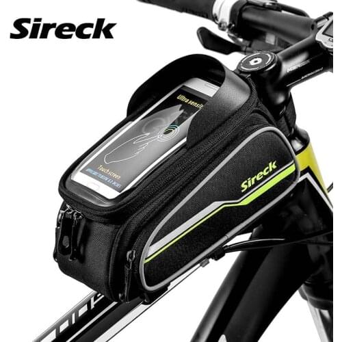 Sireck Road Bicycle Bag Mountain Bike 6 Inch Front Frame Phone Case Touchscreen Bag Saddle Cycling Top Tube Bag Bike Accessories