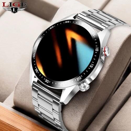 LIGE New Smart watch Men Full touch Screen Sports Fitness watch IP68 waterproof Bluetooth Suitable For Android ios Smart watch