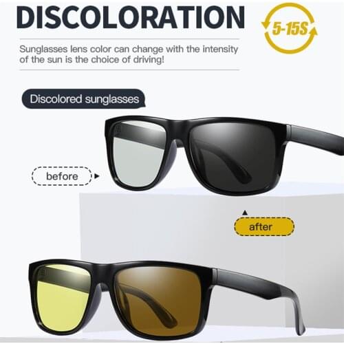 2020 New Retro Square Sunglasses Polarized Driving Photochromic Day Night Vision Goggle Glasses Women UV400 Men Sunglasses