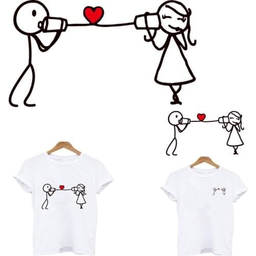 Boy confession to girl heat-sensitive patches stripes thermo stickers on clothes iron on transfers for clothing custom patch