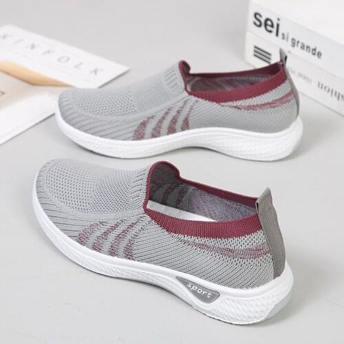 Cloth shoes womens breathable flying shoes summer style mesh shoes one-legged casual shoes soft sole