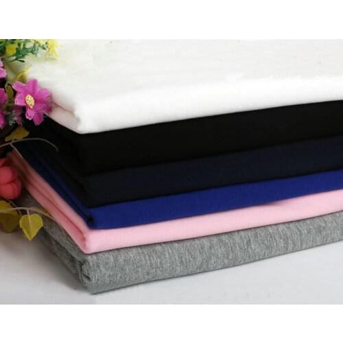 100% cotton Pure plain color 32S knitting elastic fabric DIY sewing T-shirt leggings fabric clothes cloth width 165cm