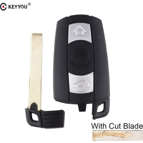 KEYYOU Cutting/Uncut Blade Smart Car Remote Smart Key Shell Fob Case for BMW 1/3/5/7 Series CAS3 X5 X6 Z4 Car Control Case