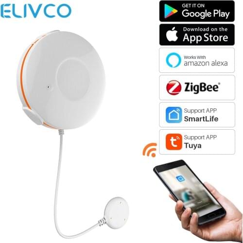 ZigBee Tuya Smart Water Leakage Sensor Detector Flood Leak Alarm Smart Security System SmartLife APP Works With Alexa