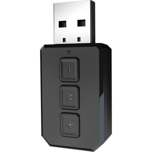 USB Bluetooth 5.0 Audio Receiver Transmitter AUX RCA 3.5MM Stereo Adapters Dongle with Mic for Car TV PC Headphone