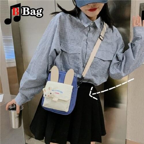 Womens shoulder bag fashion in early summer fresh and sweet nylon Literature and art single shoulder student mobile bag lovely