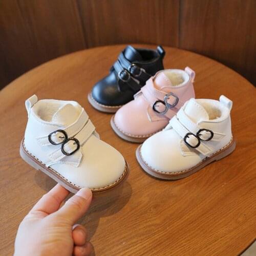 Winter Kids Cotton Shoes Girls Baby Boots Children Boys Soft-soled Toddler Shoes Plush Cotton Warm Boots Princess Casual Shoes