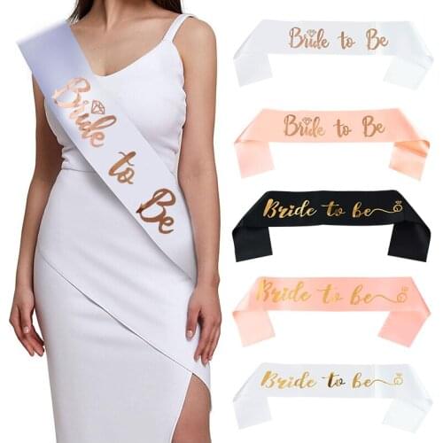 1pc Bride To Be Sash Bachelorette Party Supplies Satin Sash Band Wedding Marraige Decoration Hen Night Bridal Shower Party Decor