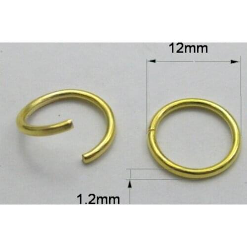 200Pcs Golden Plated Open Jump Ring 12X1.2mm Circle Connector Bead