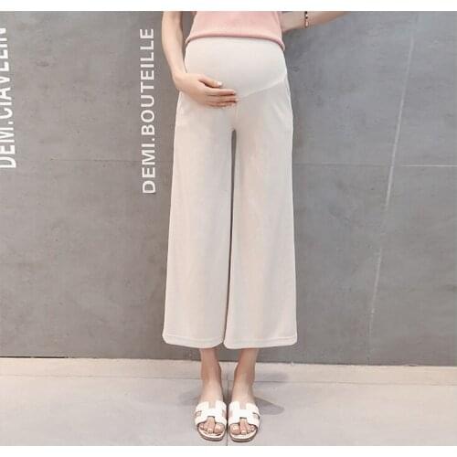 2020 Summer Female Wide Leg Maternity Pants Women Casual Pregnant Loose Trousers Clothing Plus Size Ropa De Maternidad