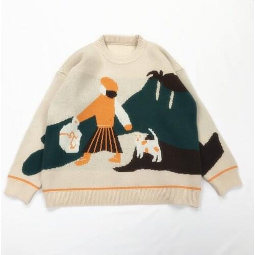 2021 Winter Warm Knit Jumper Sweater Women Harajuku SweaterPullovers O-Neck Long Sleeve Sweet Thick Sweaters Christmas Gift