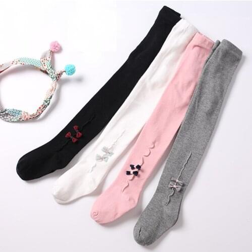 3psc/lot Hot Selling High-end Cotton Baby Bottom Pantyhose Knitted Bowknot Add Fork Design Elastic Simple Comfortable Tights