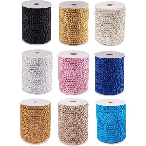 5mm/18 Yards Twisted Cord Rope Nylon Twisted Thread Woven String for Home Decoration Curtain Tieback Bracelet Jewelry Making