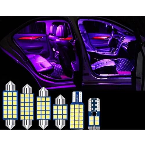 7pcs Car LED Bulbs Interior Dome Reading Lamp Vanity Mirror Light For Hyundai Santa Fe 3 DM 2013 2014 2015 2016 2017 Accessories