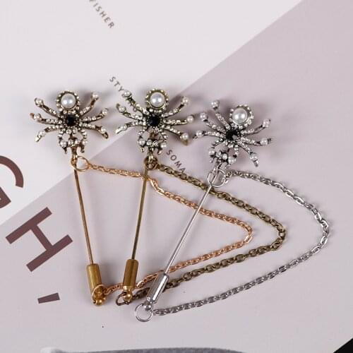 Animal Brooch Pins For Women Bling Rhinestone Spider Brooches Pin Jewelry Wedding Party Bijoux Best Gift