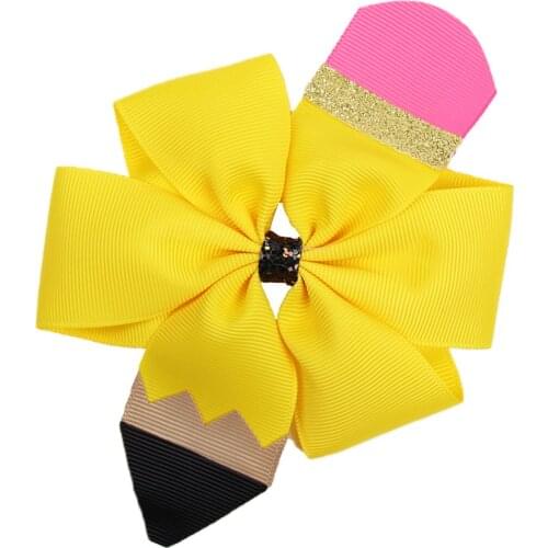 CN 4'' Grosgrain Ribbon Solid Hair Bows With Clips Girls Kids Hair Clips Headwear Back To School Hair Clips Hair Accessories