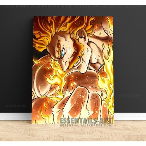 Enji Todoroki Endeavor BNHA MHA Poster Canvas Wall Art Painting Decor Pictures Bedroom Study Living Room Home Decoration Prints