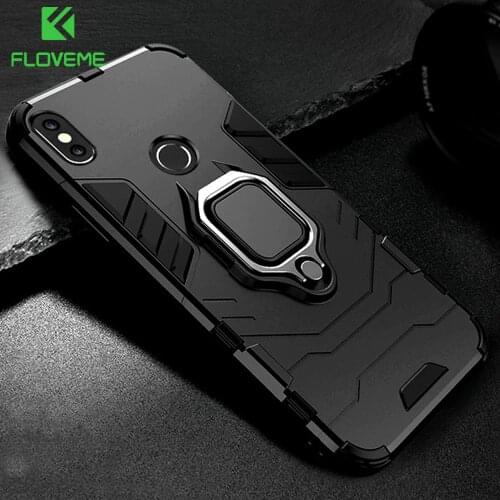 FLOVEME 3 in 1 Phone Case For Xiaomi Redmi Note 5 4 4X Redmi 6 Pro Magnetic Ring Holder Cover For Xiaomi Mi A2 A1 Mi 8 Max3 Case