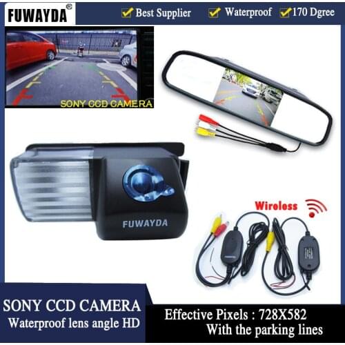 FUWAYDA 4.3"TFT LCD Car Rear View Mirror Parking Monitor + Car CCD Camera for Nissan Livina Cube GT-R Pulsar Versa Fairlady 350