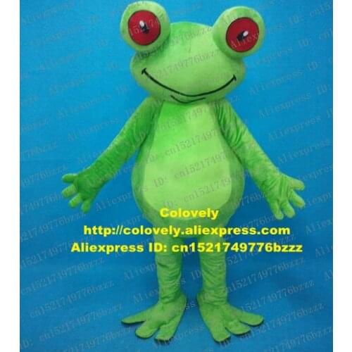 Blue Frog Toad Bufonid Bullfrog Mascot Costume Adult Cartoon Character Exhibition Exposition Party Hard Party Down zz7180