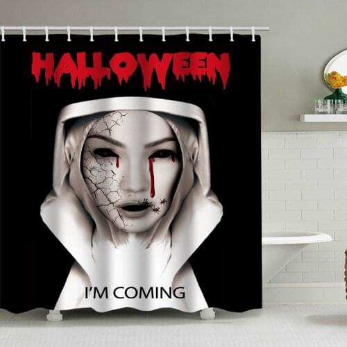 Halloween horror female ghost demon shower curtain bathroom partition curtain curtain waterproof decorative hanging curtain