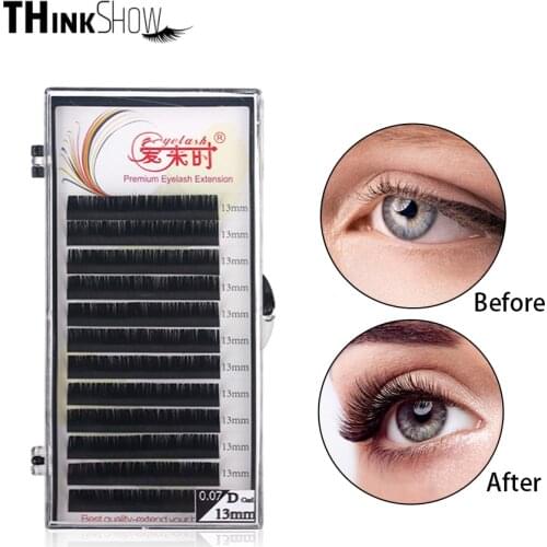 THINKSHOW Individual Eyelash Extension All Size 12Line Korea Silk Mink High Quality Eyelashes Extension Makeup Tools