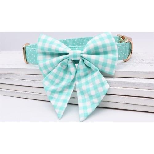 Classical Girly Dog Collar Bow for Pet Dog Cat with Rose Gold Metal Buckle