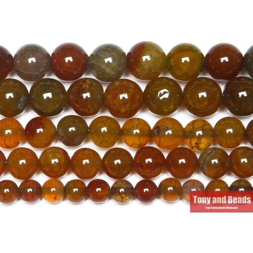 Free Shipping 15" Natural Stone Brown Dragon Vein Agates Round Loose Beads 6 8 10 12MM Pick Size For Jewelry Making