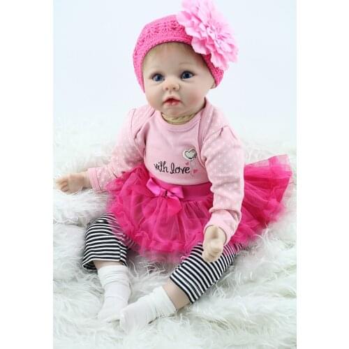 Bebes doll 55cm Simulation of rebirth her baby doll mothers-to-be training model doll baby clothing